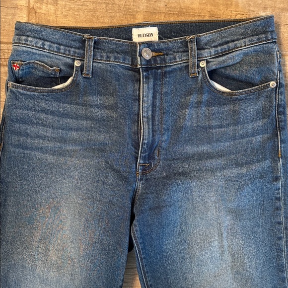 Hudson Denim Women's 30 Blue Jeans Barbara Straight Stretch Medium Wash - Picture 2 of 3